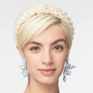 Lele Sadoughi Slim Knotted Headband in Latte Pearl